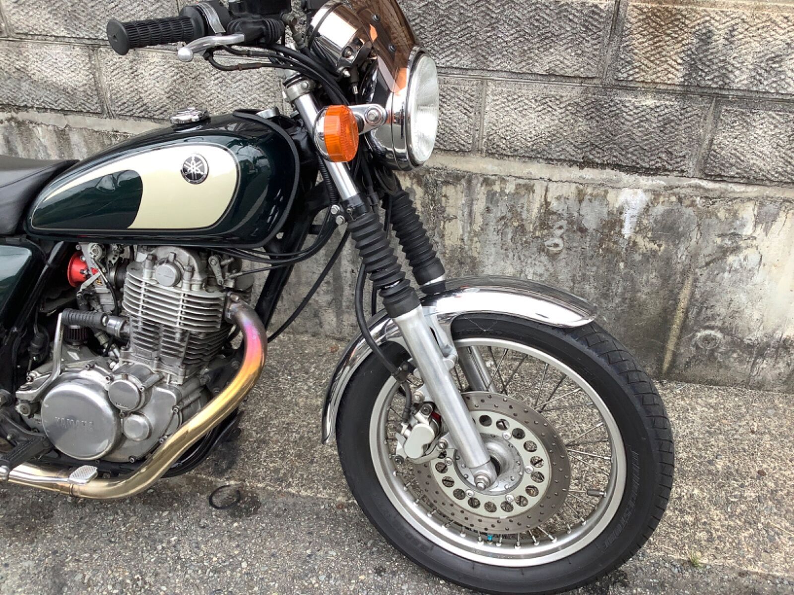 ヤマハ SR400 ディスク ペイトンマフラー、ハイスロ、FCRキャブ